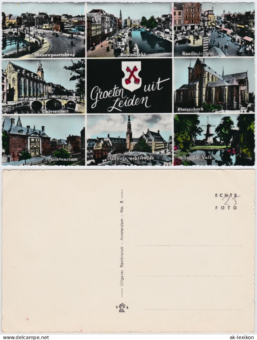 Postkaart Leiden Leyden Mehrbildkarte: Straßen und Plätze 1965