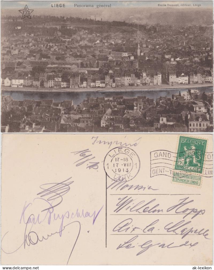 Postkaart Lüttich Luik  wallonisch: Lîdje Panorama 1913
