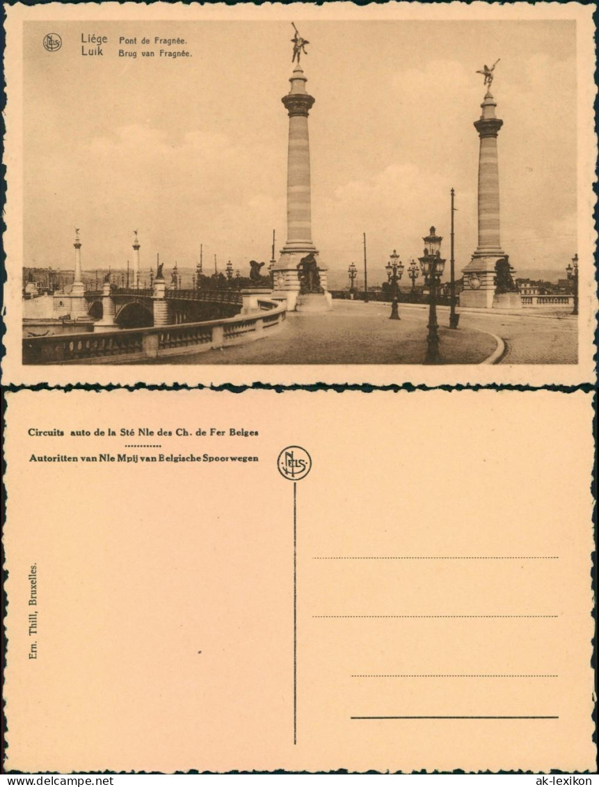Postkaart Lüttich Luik  wallonisch: Lîdje Pont de Fragnee 1928