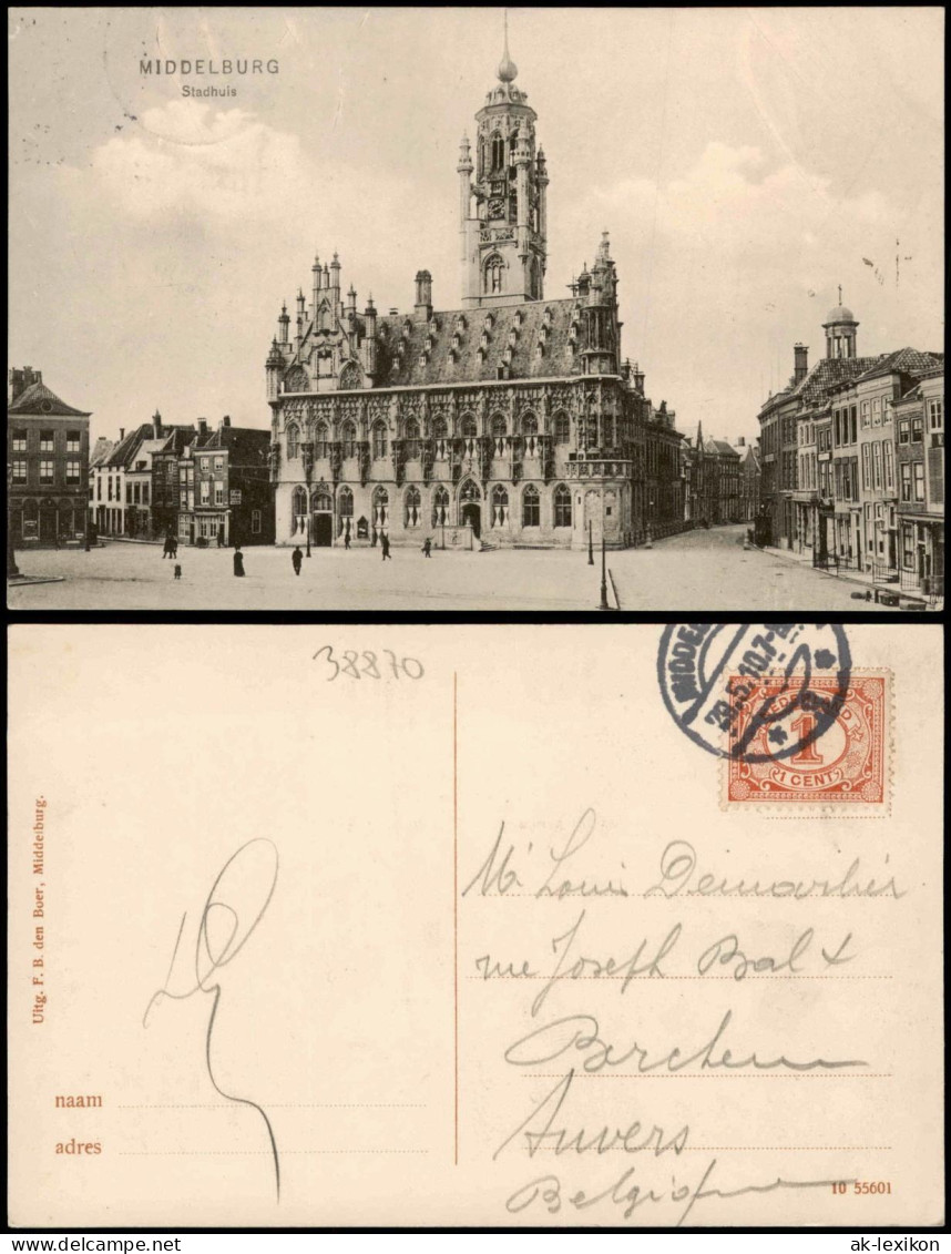 Postkaart Middelburg Stadhuis Rathaus 1910