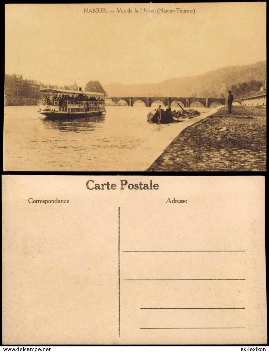 Postkaart Namur Namen Vue de la Mese. Schiff 1916