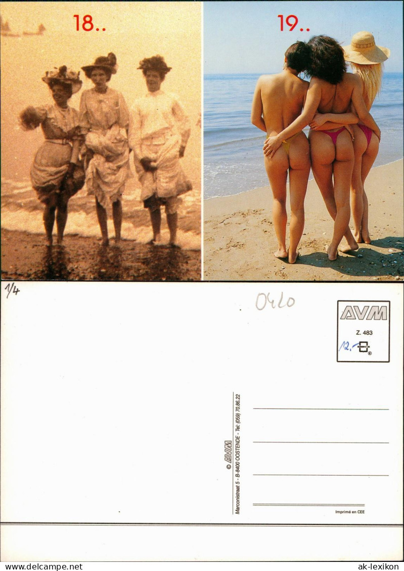 Postkaart Ostende Oostende 2 Bild Frauen um 18.. Frauen 1995 nackt 1998
