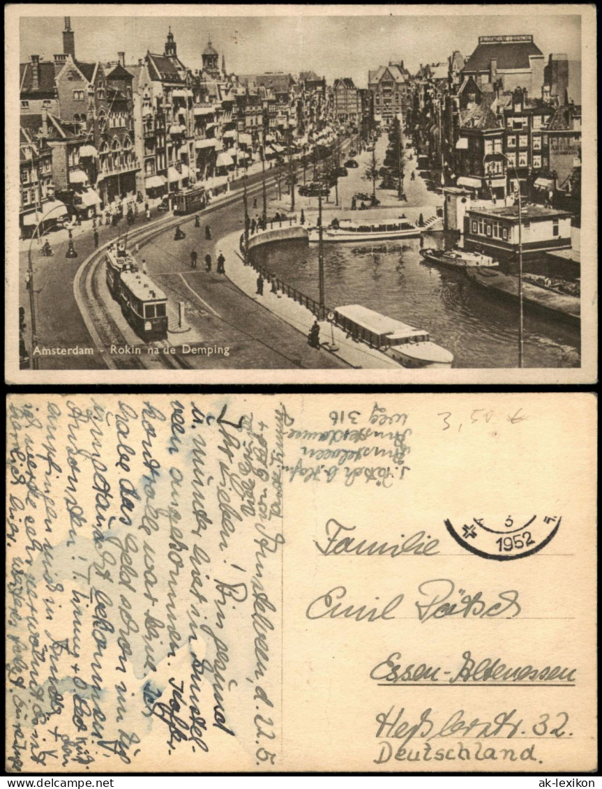 Postkaart Rokin-Amsterdam Amsterdam Rokin nach der Demping, Amsterdam 1952