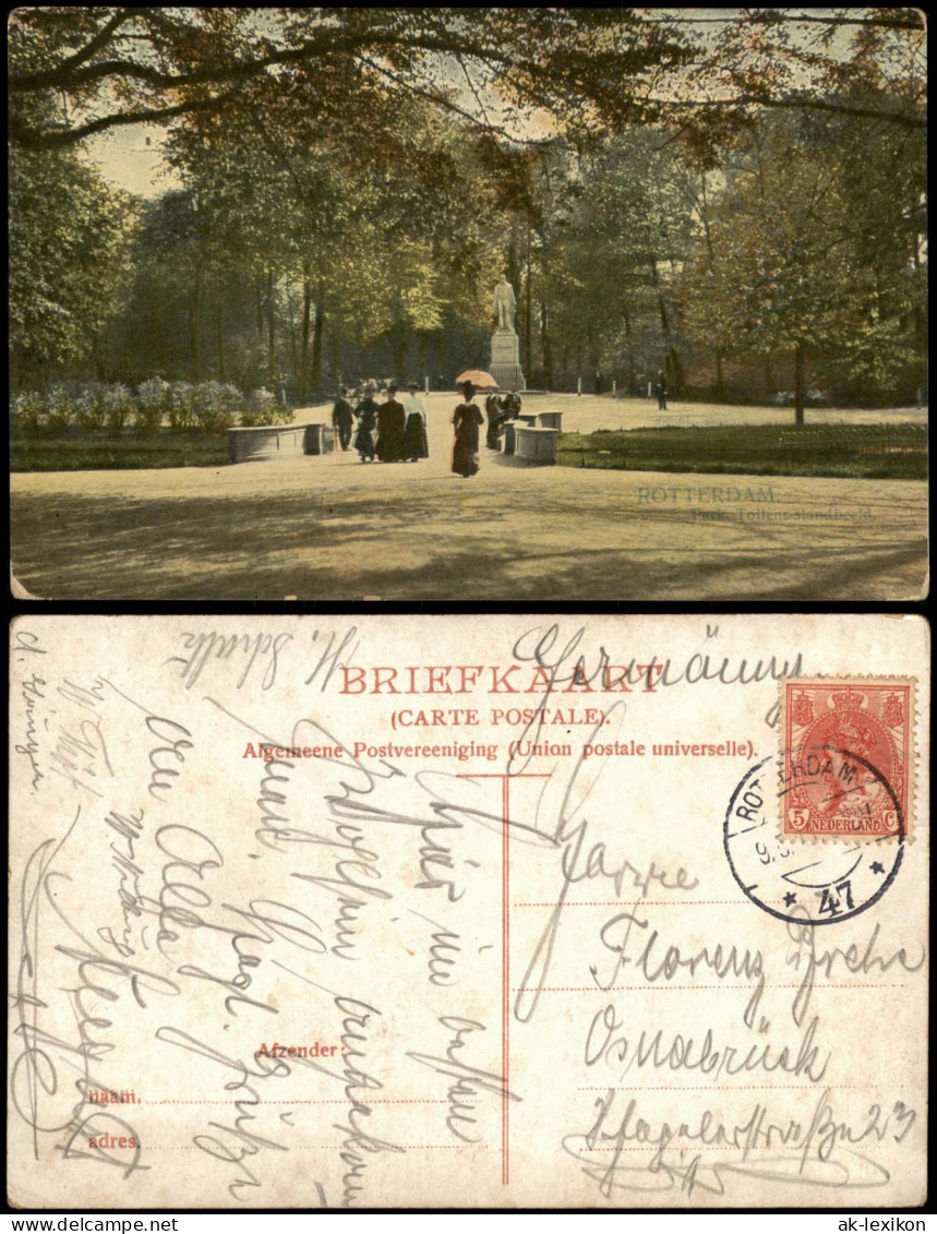 Postkaart Rotterdam Rotterdam Follens Standbild im Park, Rotterdam 1904