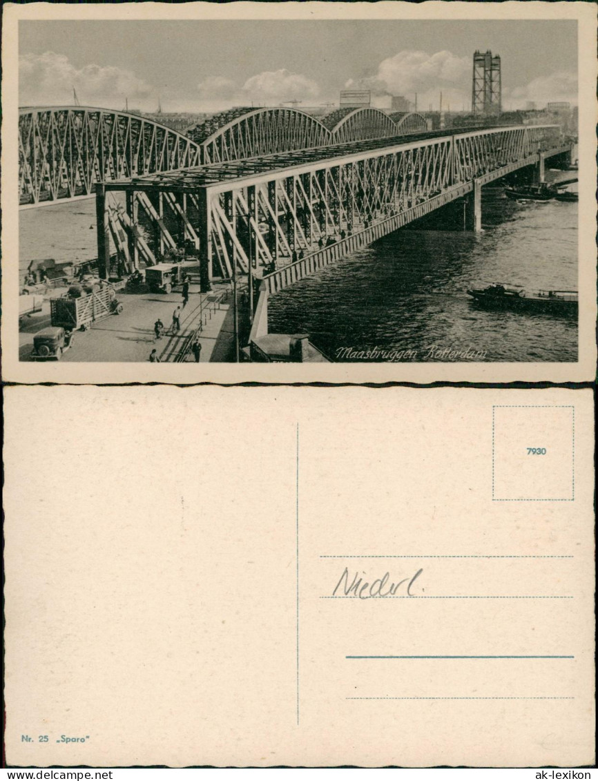 Postkaart Rotterdam Rotterdam Maasbruggen 1938
