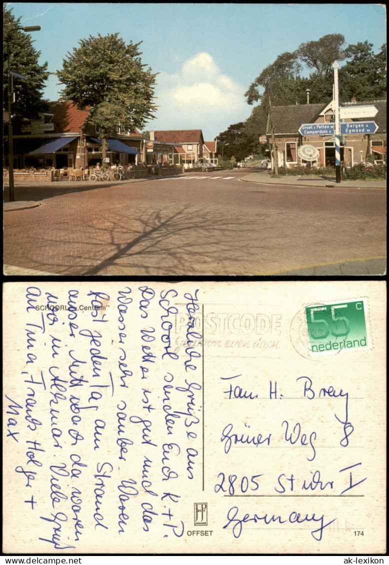 Postkaart Schoorl (Nordholland) Centrum - Straßenpartie 1990
