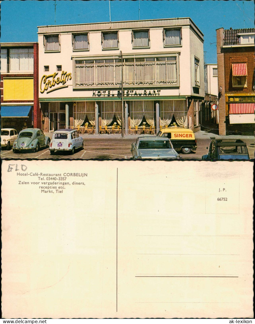 Postkaart Tiel Hotel-Café-Restaurant CORBELIJN 1972