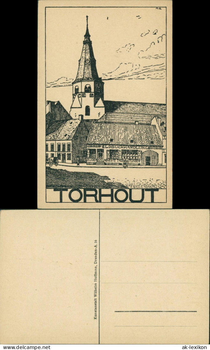 Postkaart Torhout Thourout Militaria WK1 - Feldbuchhandlung Stadt 1915