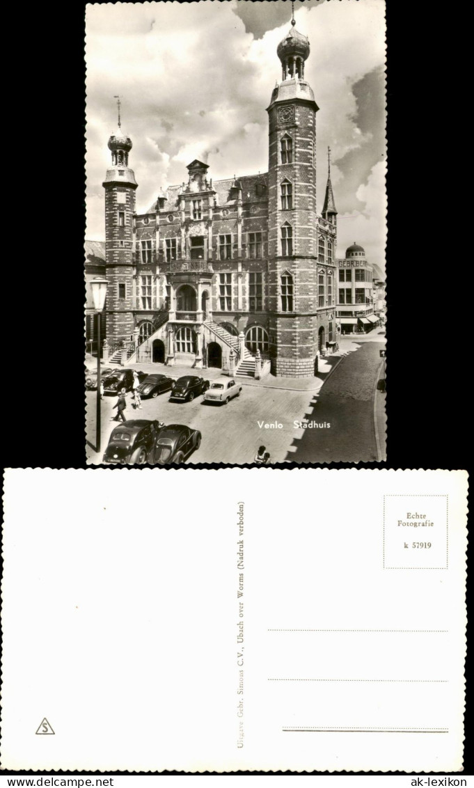 Postkaart Venlo Stadhuis (Rathaus) 1955