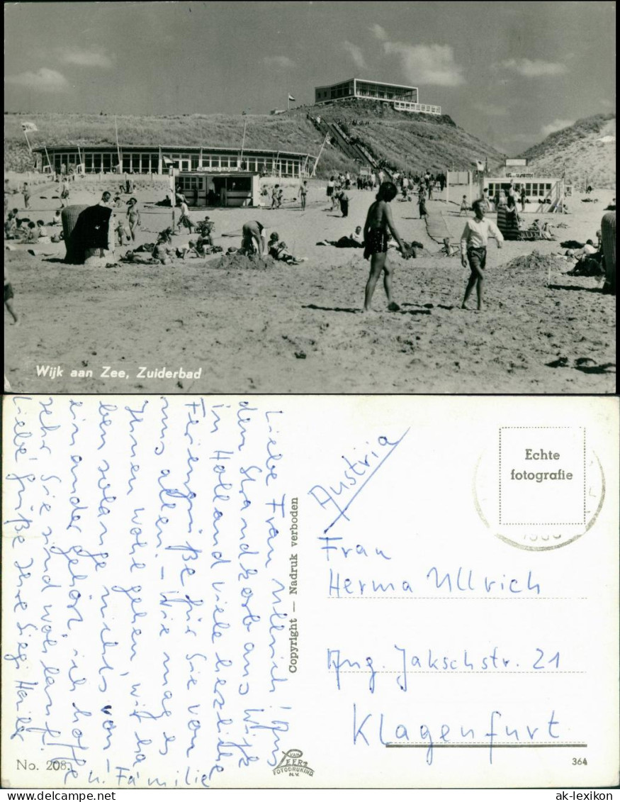 Postkaart Wijk aan Zee Gaststätte, Restaurant - Strand 1965