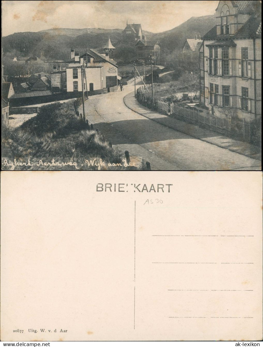 Postkaart Wijk aan Zee Straßenpartie Cafe 1917
