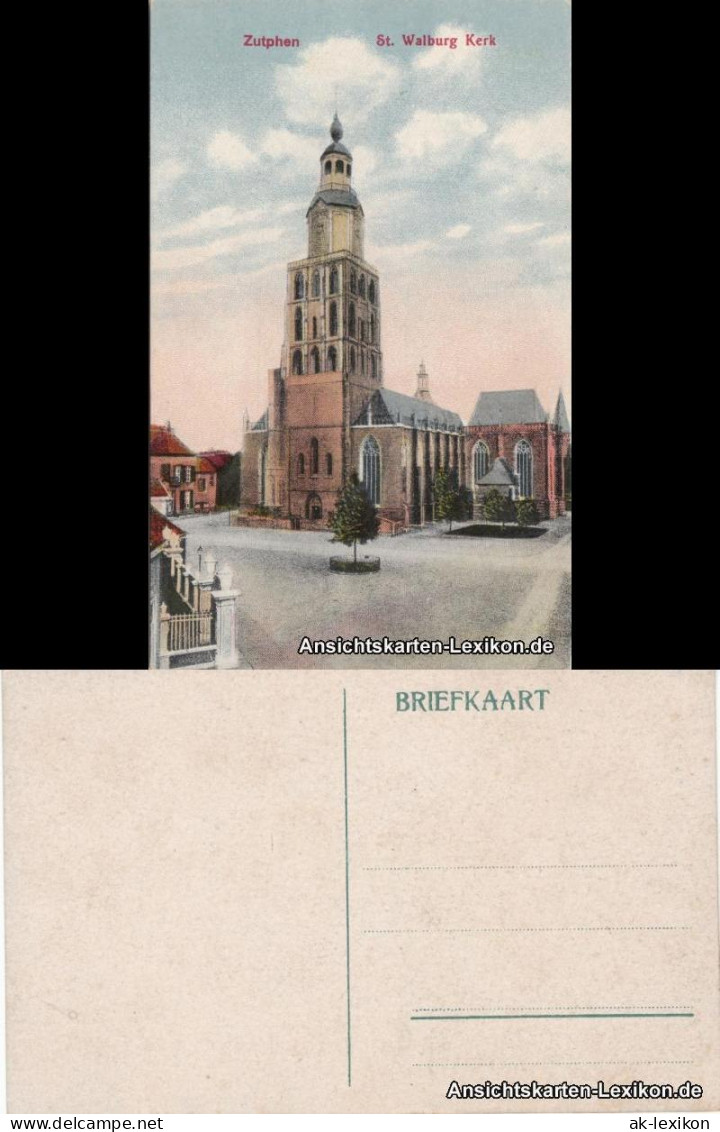Postkaart Zütphen Zutphen St. Walburg Kirche (St. Walburg Kerk) 1918