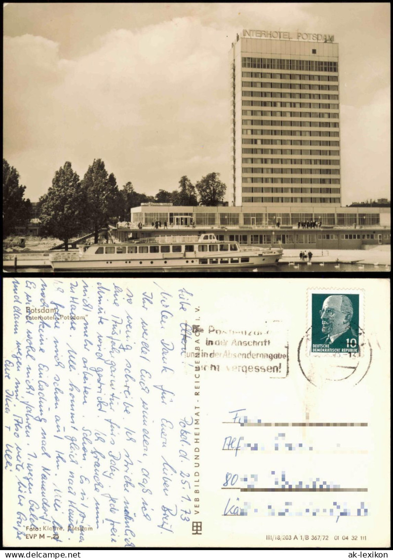 Potsdam Interhotel "Potsdam" mit Dampfer "Potsdam" im Vordergrund 1972