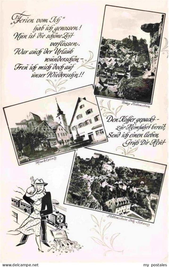 Pottenstein Oberfranken Burg Pottenstein Marktplatz Fraenkische Schweiz