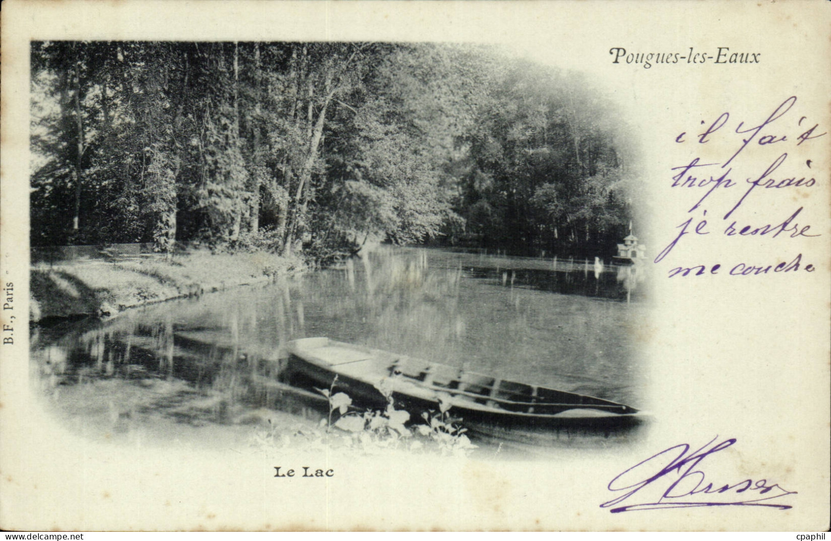 Pougues les Eaux - Le Lac - bateau - boat CPA