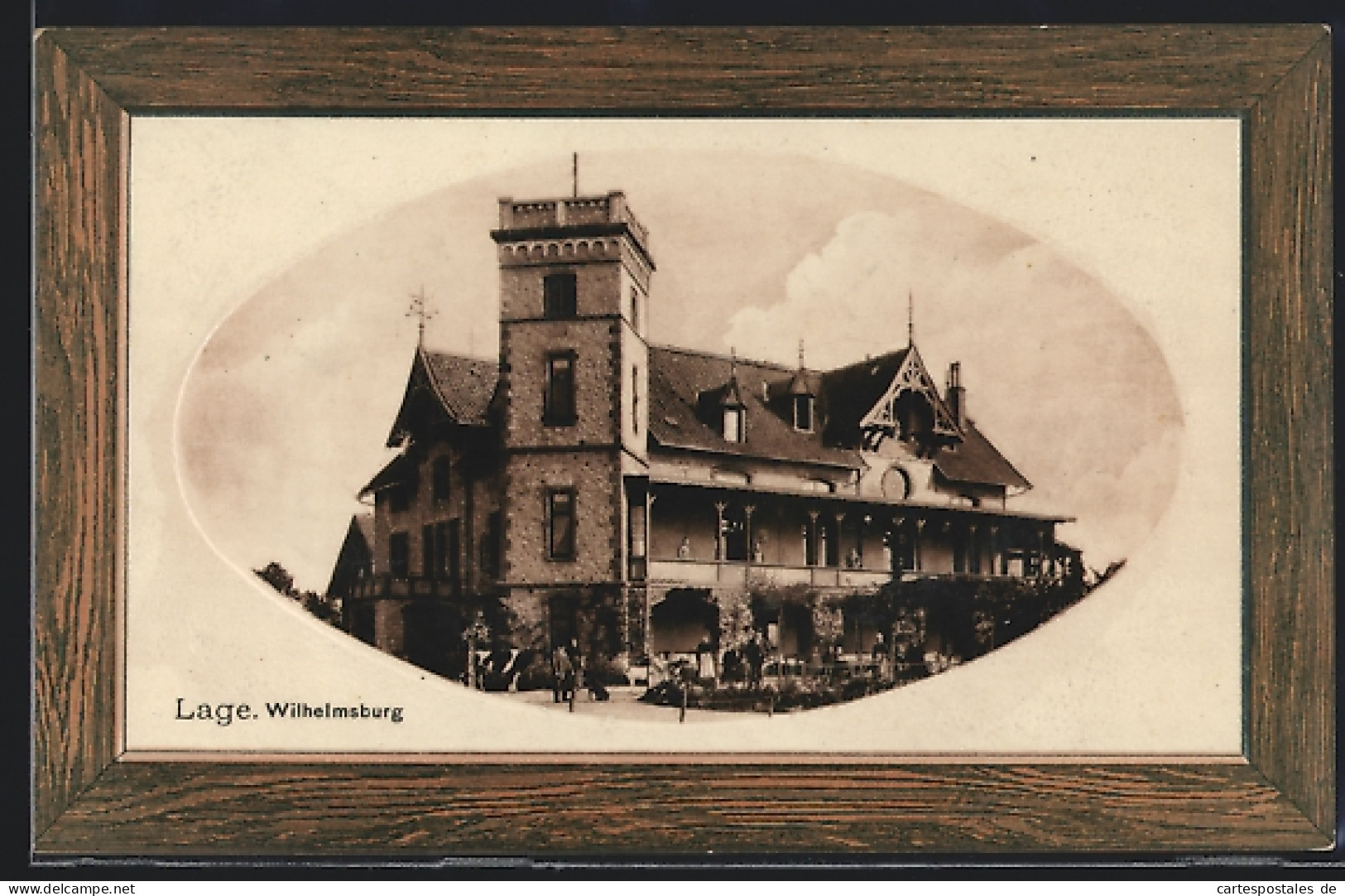 Präge-AK Lage / Lippe, Gasthof Wilhelmsburg, Passepartout