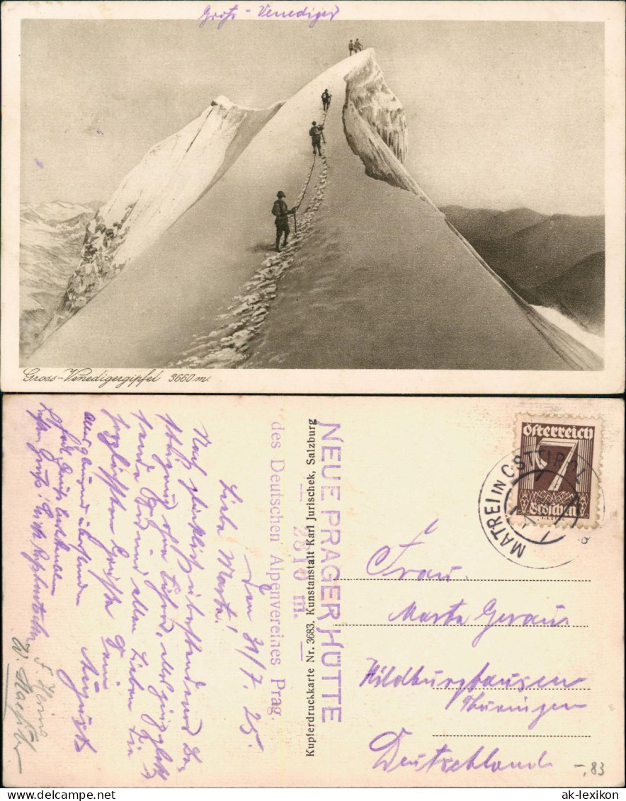 Prägraten am Großvenediger Großvenediger Bergsteiger am Gipfel Alpen 1925