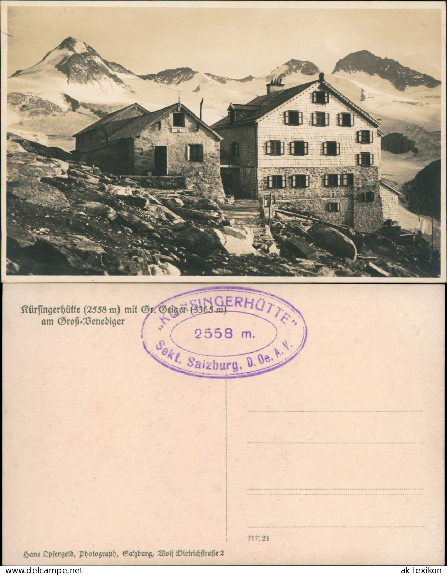 Prägraten am Großvenediger Kürsingerhütte Großvenediger - Fotokarte Alpen 1928