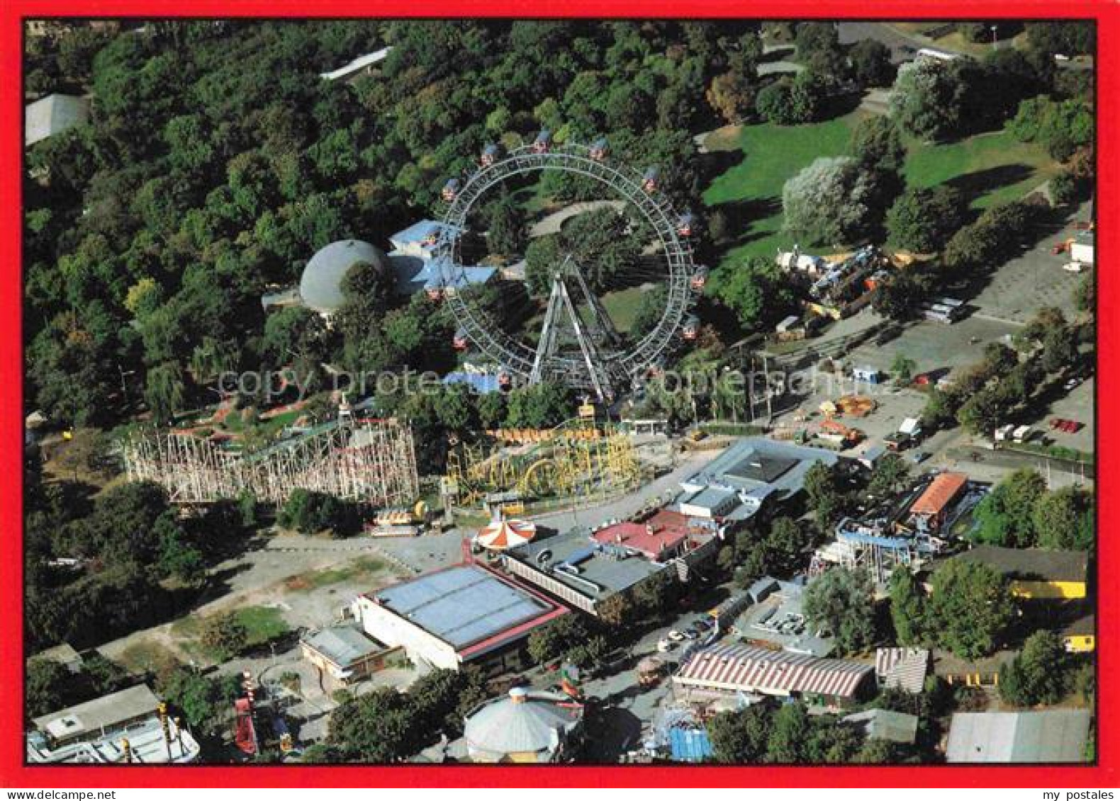 Prater WIEN AT Prater Riesenrad Fliegeraufnahme Achterbahn Vergnuegungspark Zirk