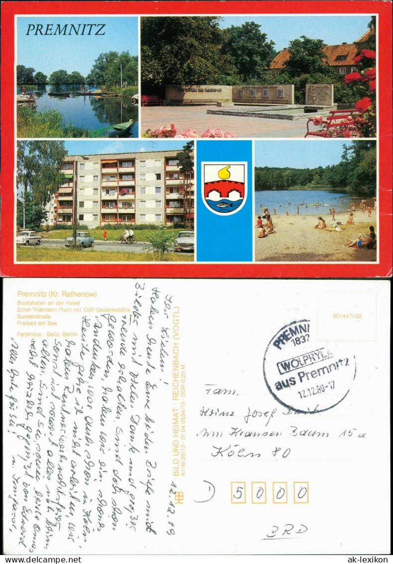 Premnitz Ernst-Thälmann-Platz Odf-Gedenkstätte, Bunsenstraße, Freibad  1988