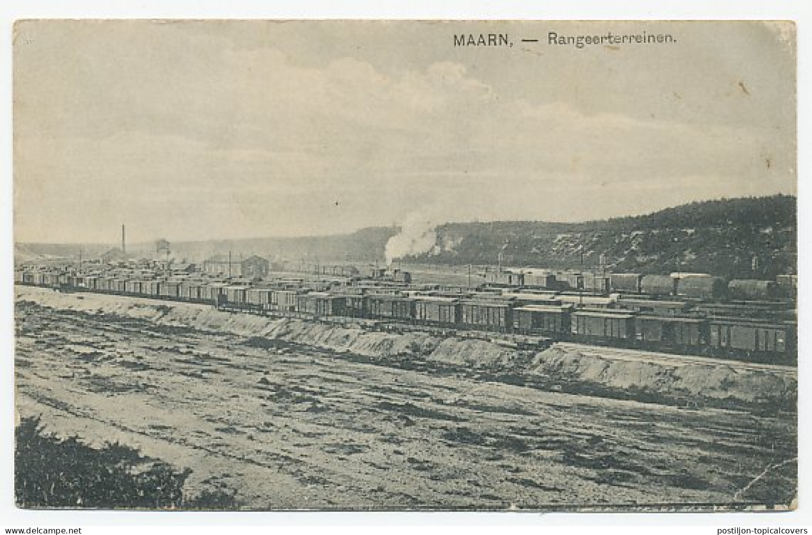 Prentbriefkaart Maarn - Rangeerterreinen 1919