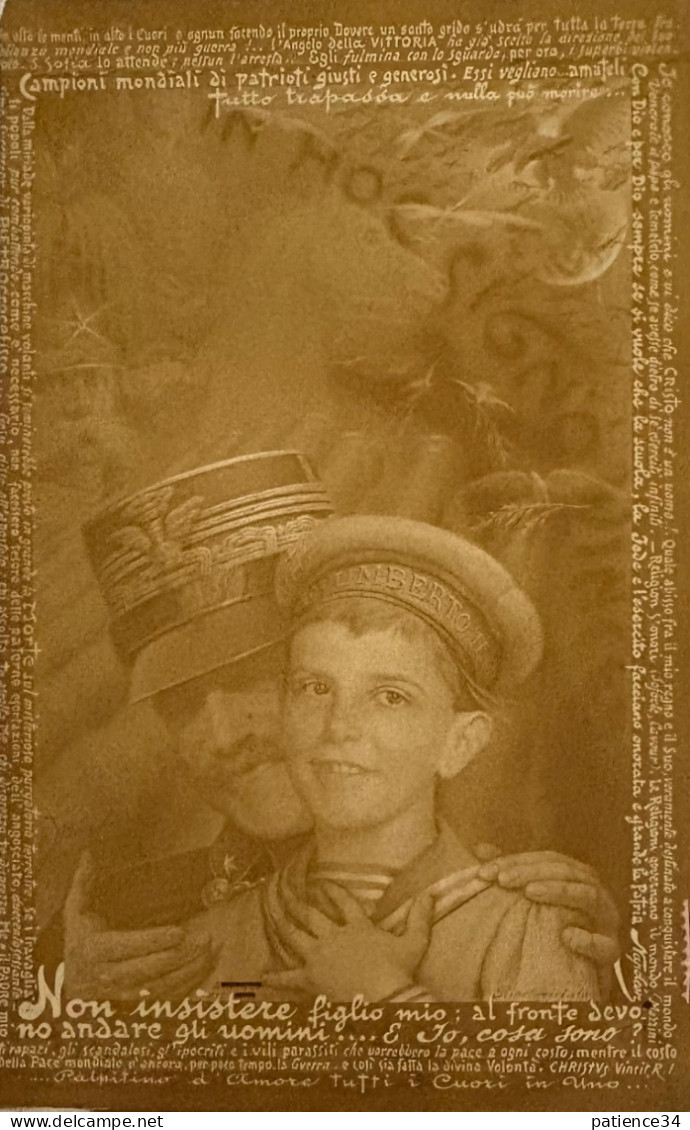 Prima guerra mondiale. La famiglia reale: Casa Savoia. Il re Vittorio Emanuele III e il figlio Umberto II.