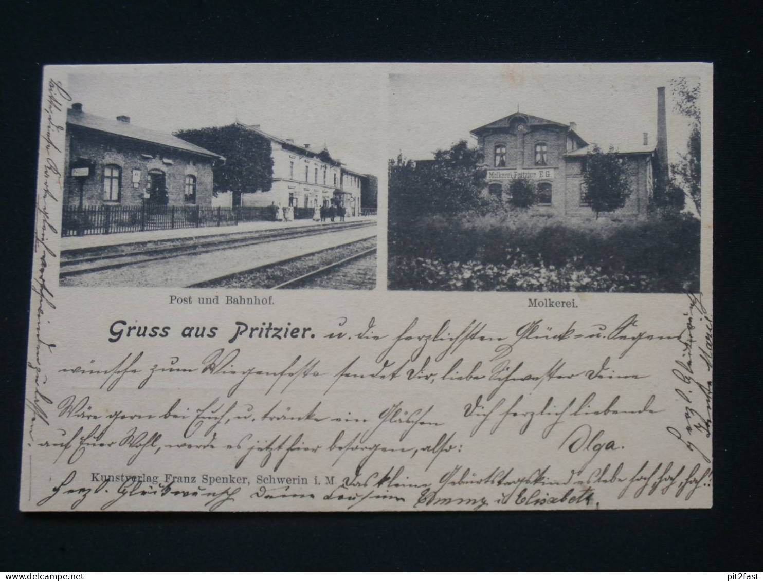 Pritzier b. Hagenow , ca. 1910, Molkerei , Bahnhof , Mecklenburg , Ansichtskarte , CPA , AK !!