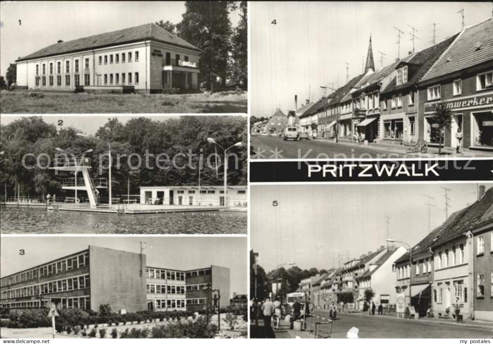 Pritzwalk Kulturhaus Erich Weinert Hainholzbad Wilhelm Piek Oberschule Karl Marx
