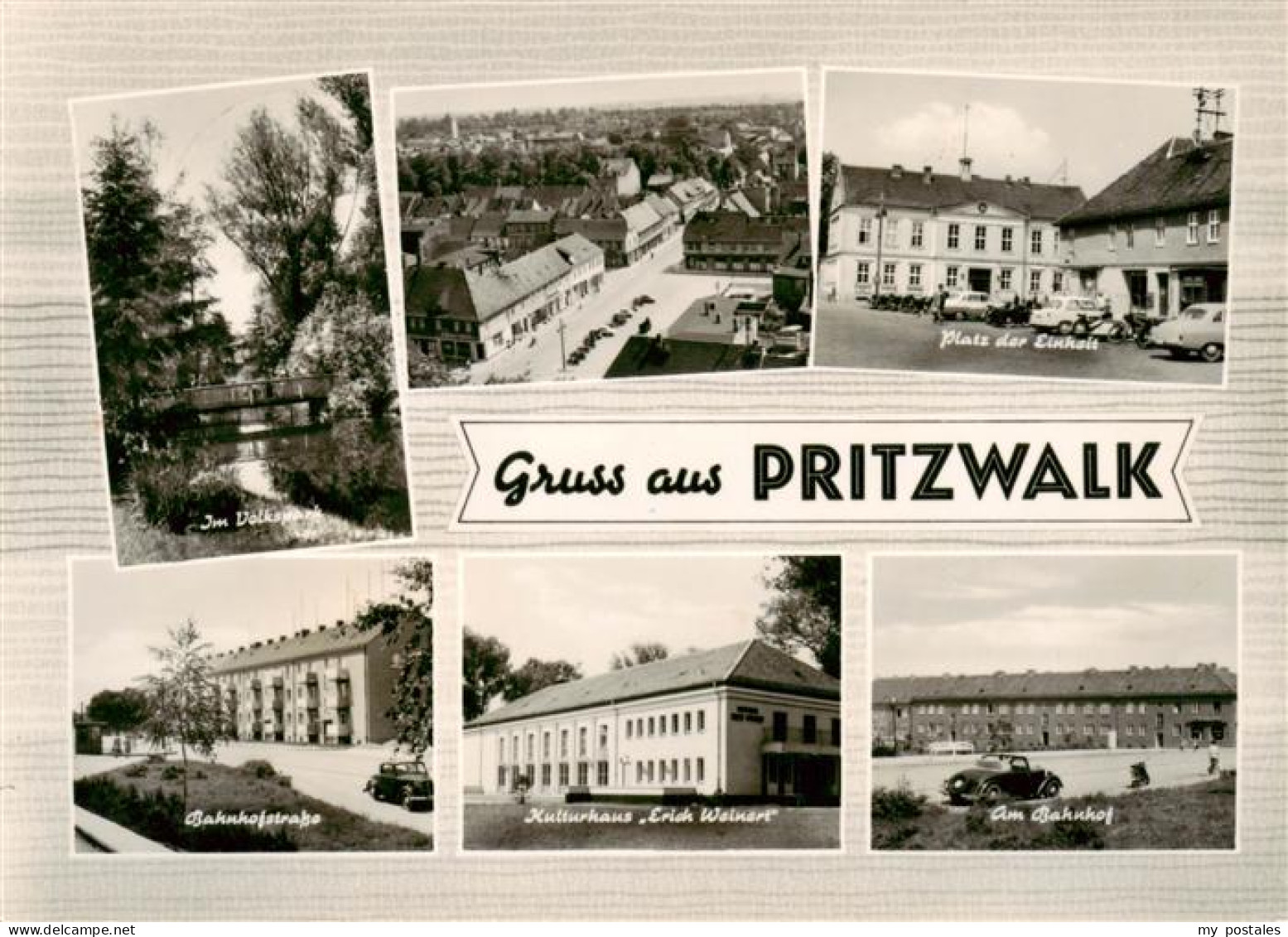 Pritzwalk Volkspark Panorama Platz der Einheit Bahnhofstrasse Kulturhaus Erich W