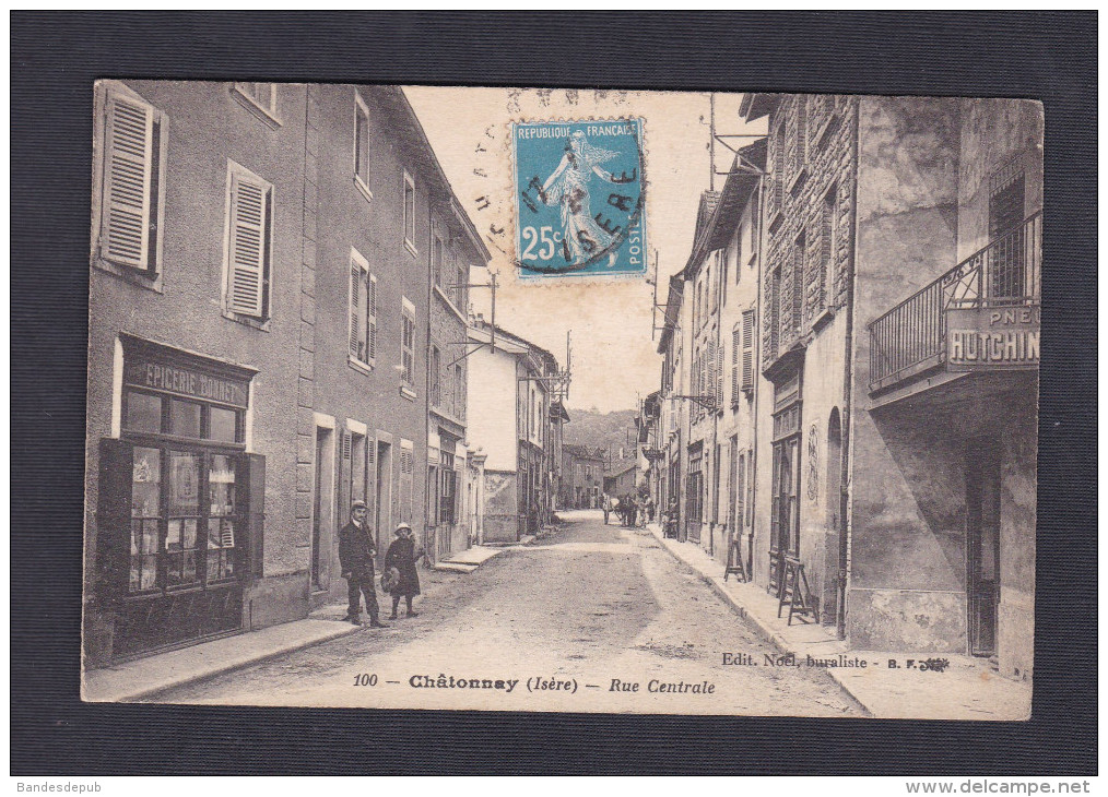 Prix fixe Chatonnay (38) - Rue Centrale ( animée Epicerie Bonnet Pneus  Hutchinson Ed. Noel buraliste)