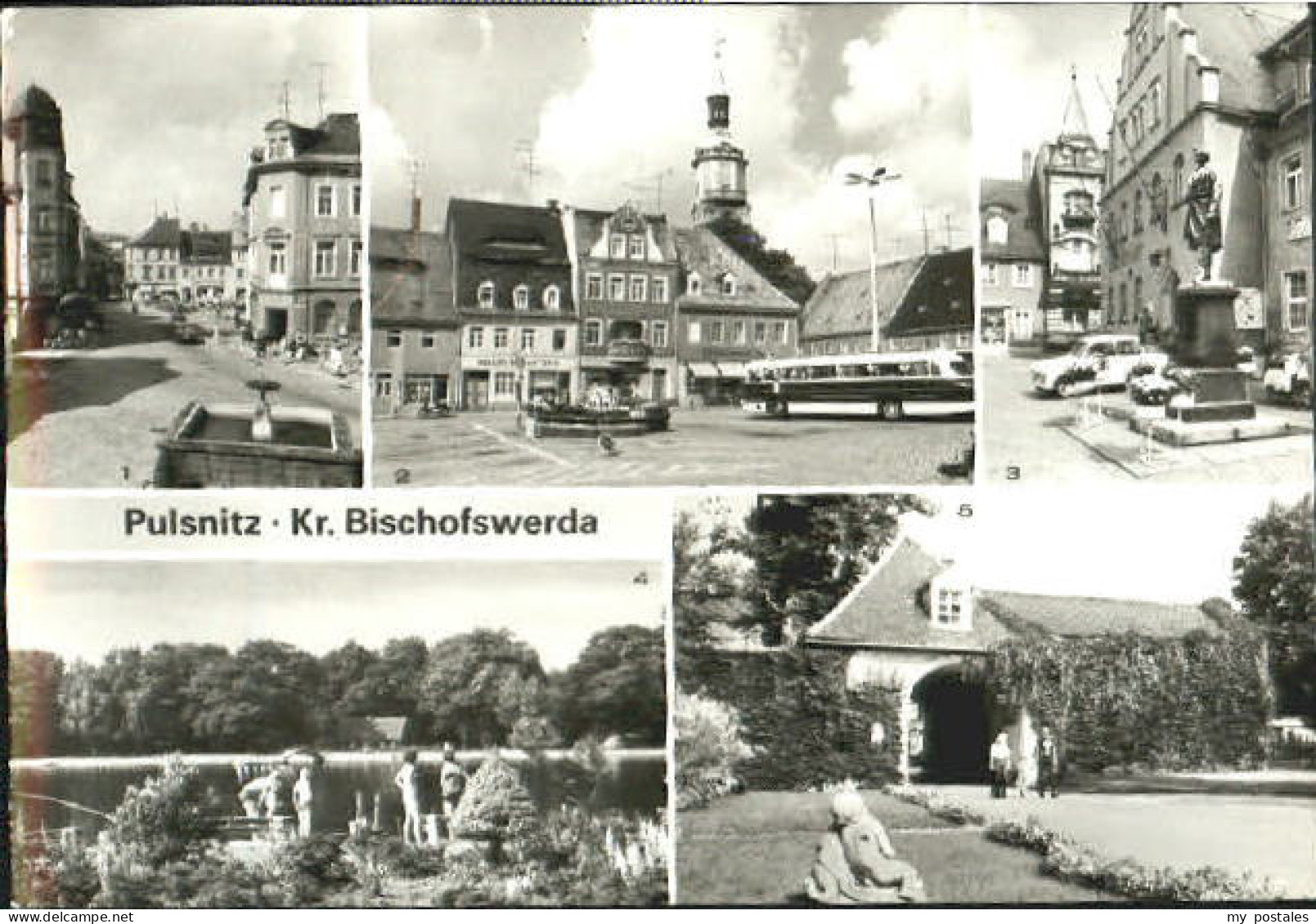 Pulsnitz Sachsen Pulsnitz Platz Denkmal Bad x 1982