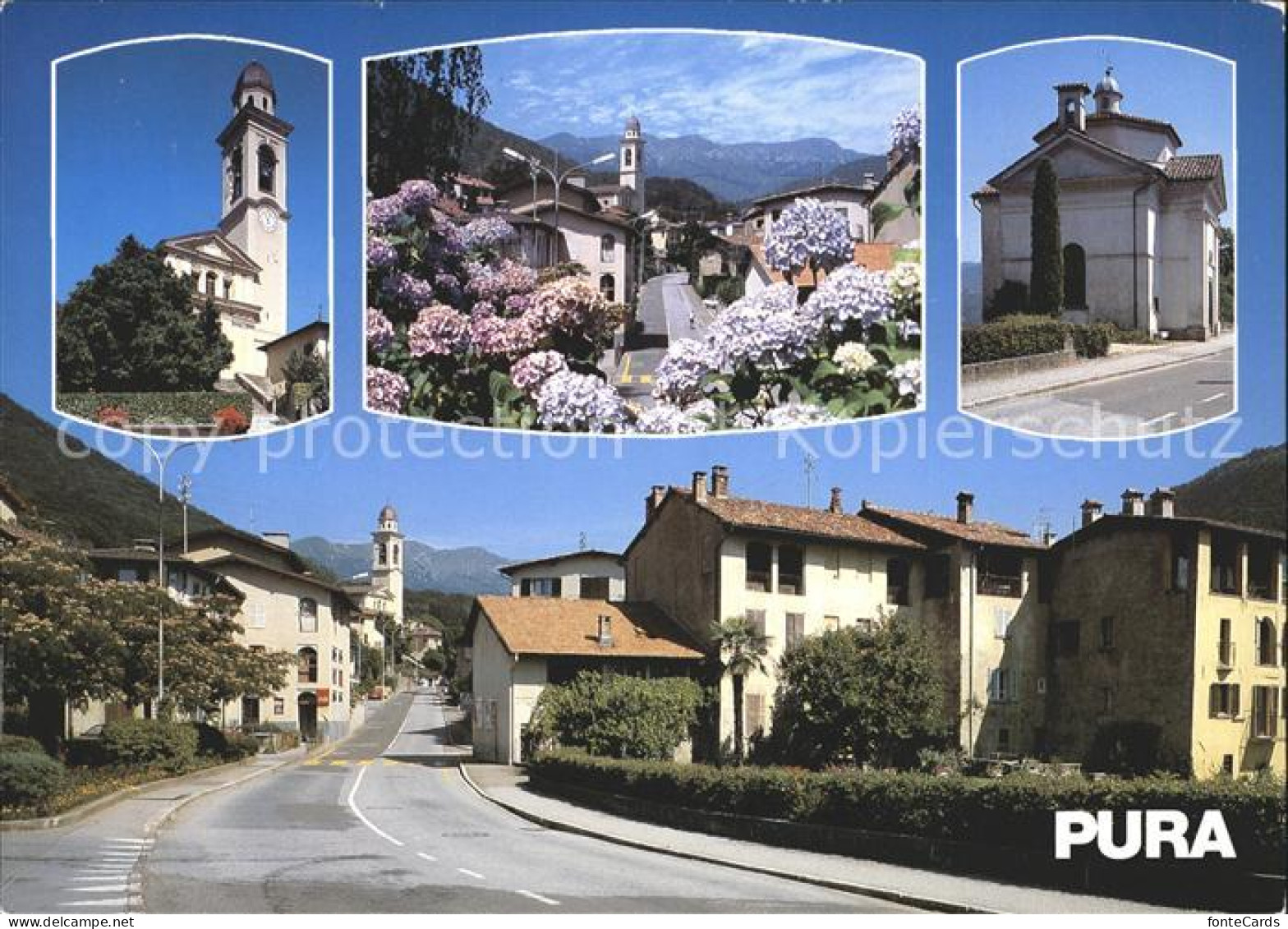 Pura Dorfpartie mit Kirche Malcantone