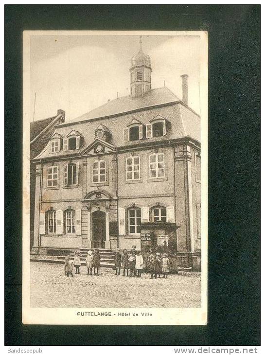 Puttelange (Moselle 57) - Hôtel de Ville ( animée timbre taxe à 30 centimes Ed. Wilhelm & Krebs )