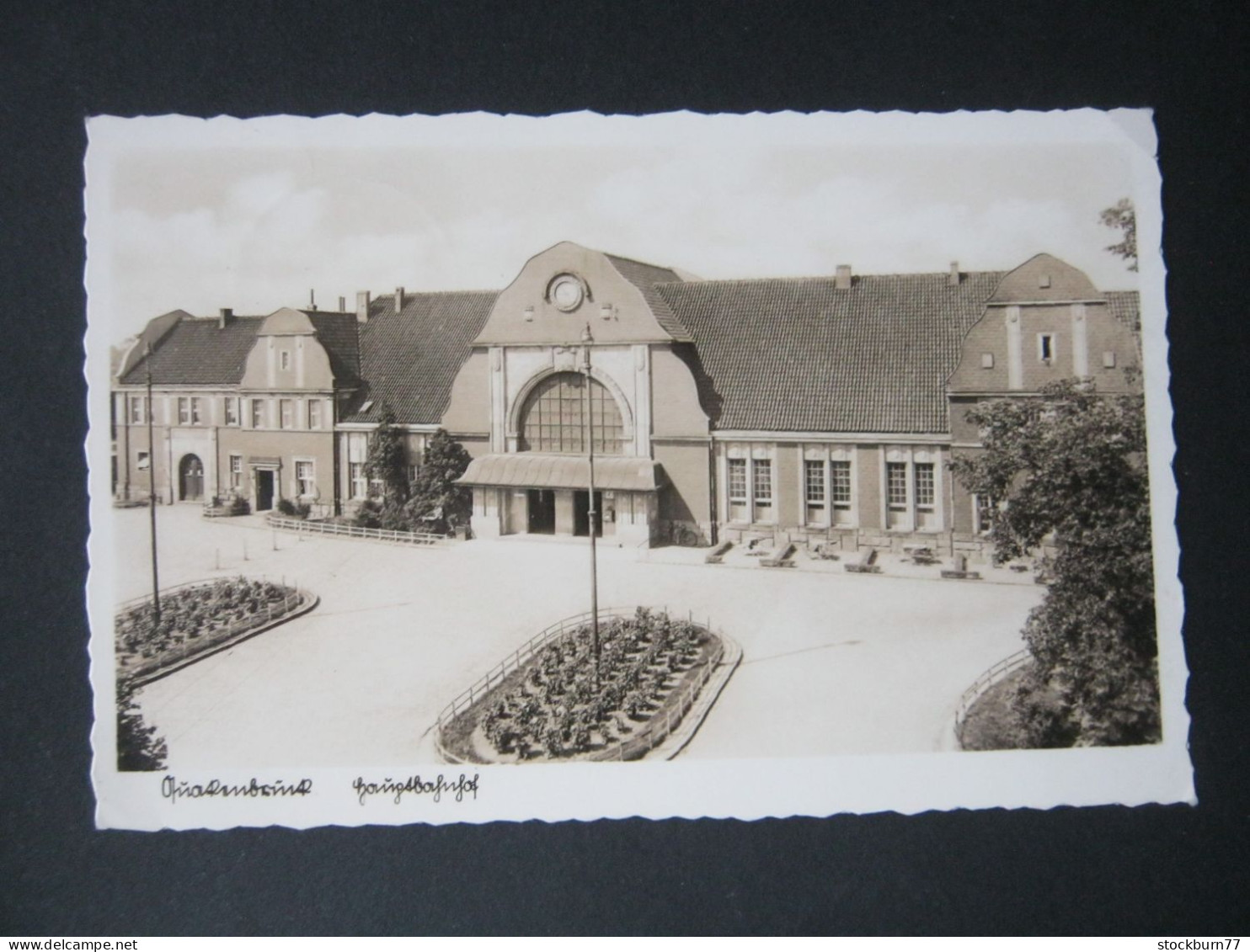 Quakenbrück , Bahnhof   , seltene   Ansichtskarte um 1940