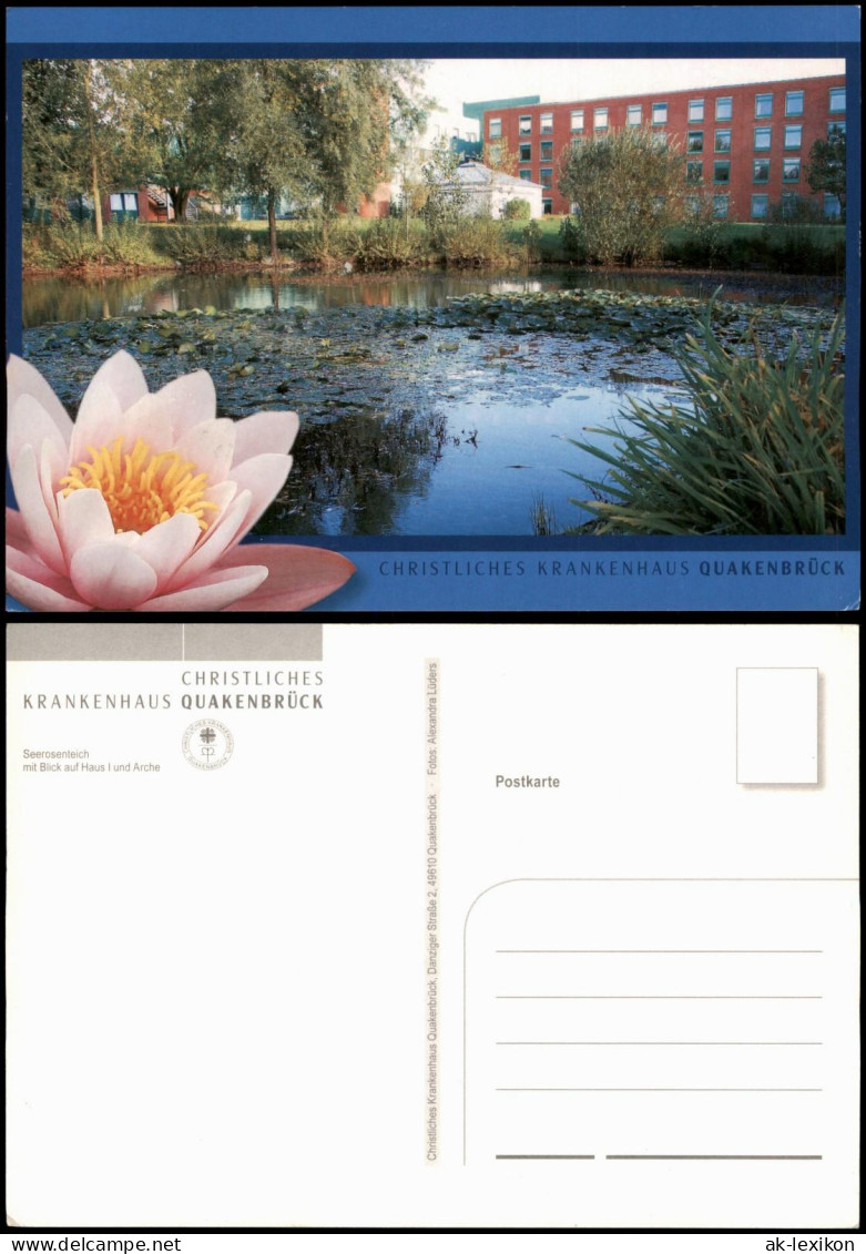 Quakenbrück CHRISTLICHES KRANKENHAUS QUAKENBRÜCK Seerosenteich mit B  1990