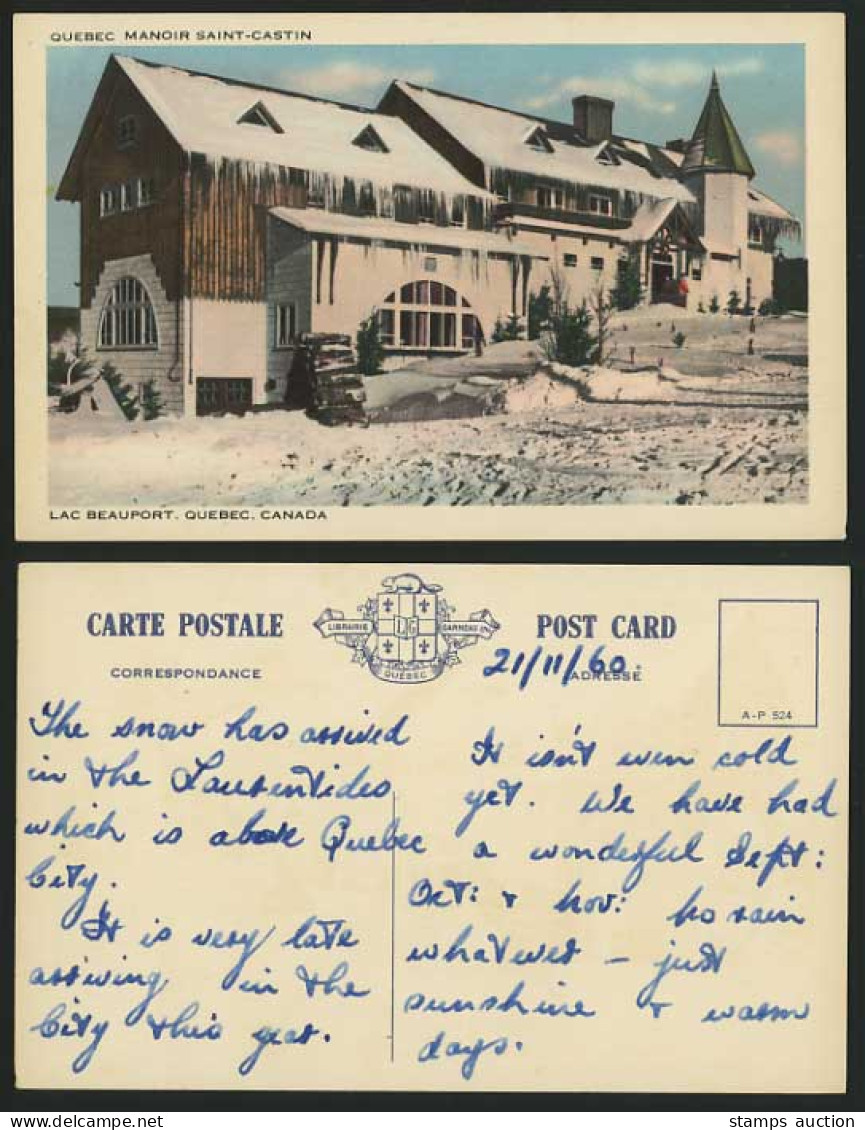 QUEBEC 1960 Postcard Manoir Saint-Castin / Lac Beauport