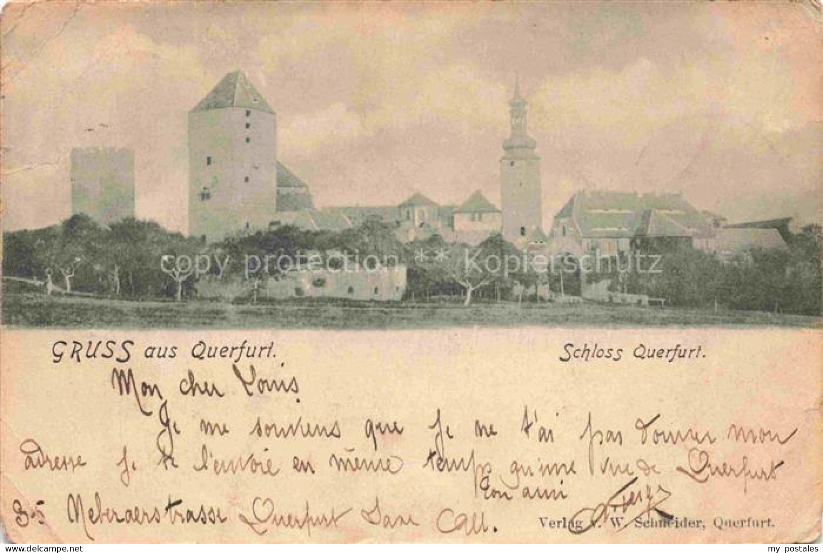 Querfurt Sachsen-Anhalt Ansicht mit Schloss