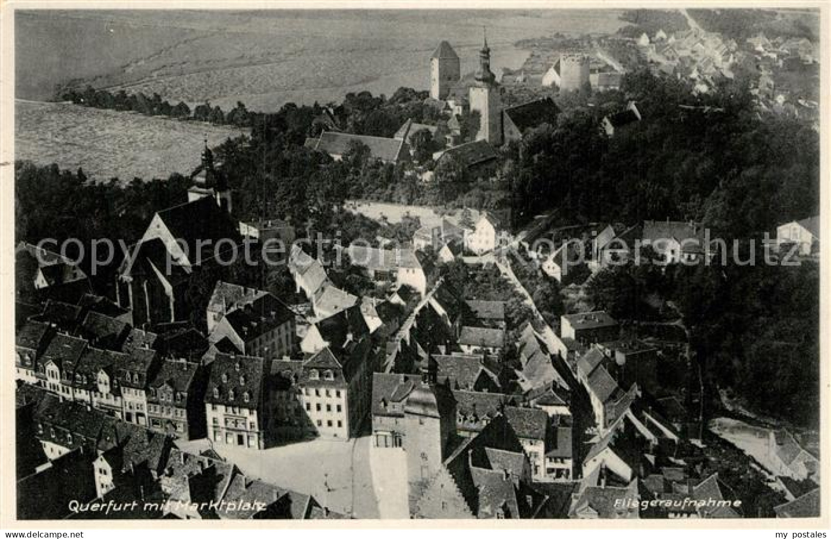 Querfurt Sachsen-Anhalt Fliegeraufnahme mit Marktplatz
