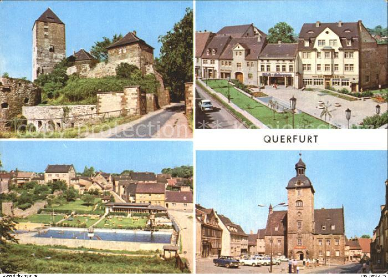 Querfurt Sachsen-Anhalt Suedeingang zur Burg Am Dreieck Bad Rathaus