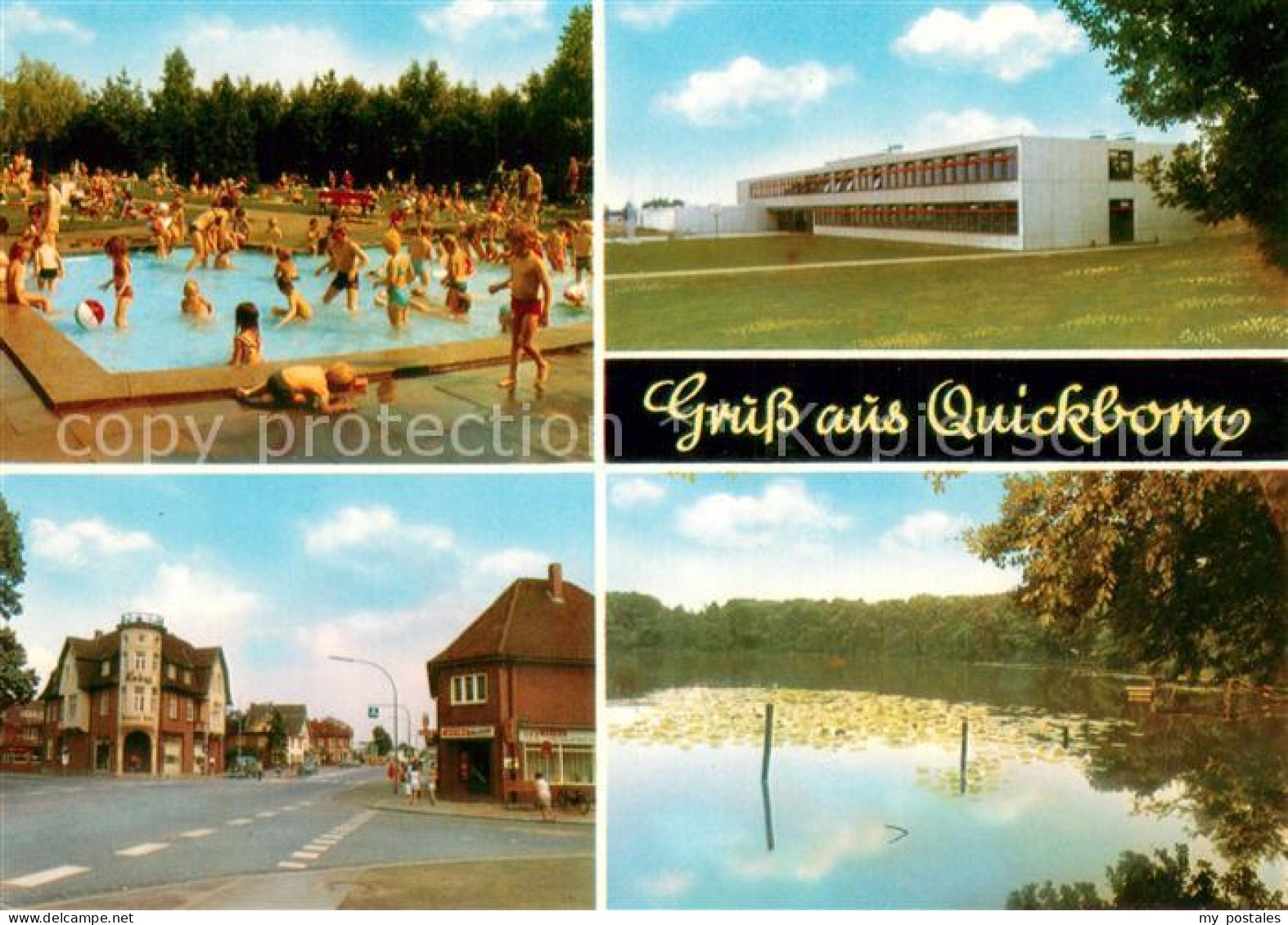Quickborn Pinneberg Freibad Halle Strassenpartie Teich