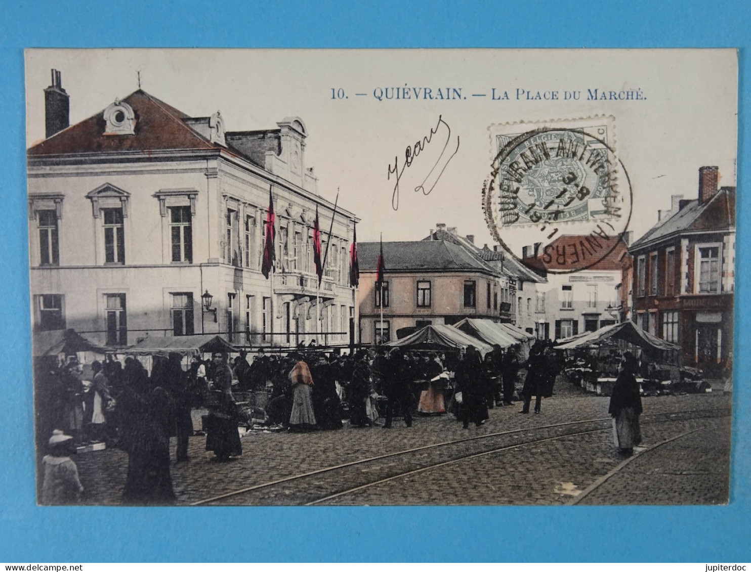 Quiévrain La Place du Marché (Marcovici colorisée)