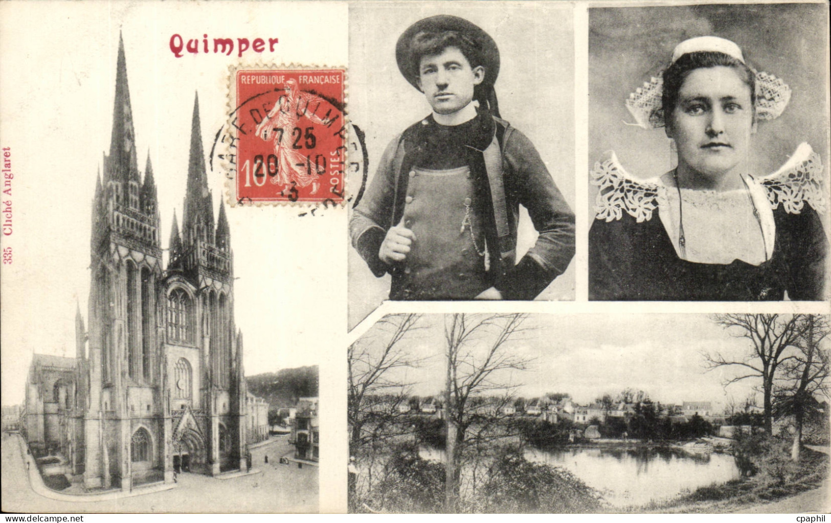 Quimper CPA Coiffes Folklore