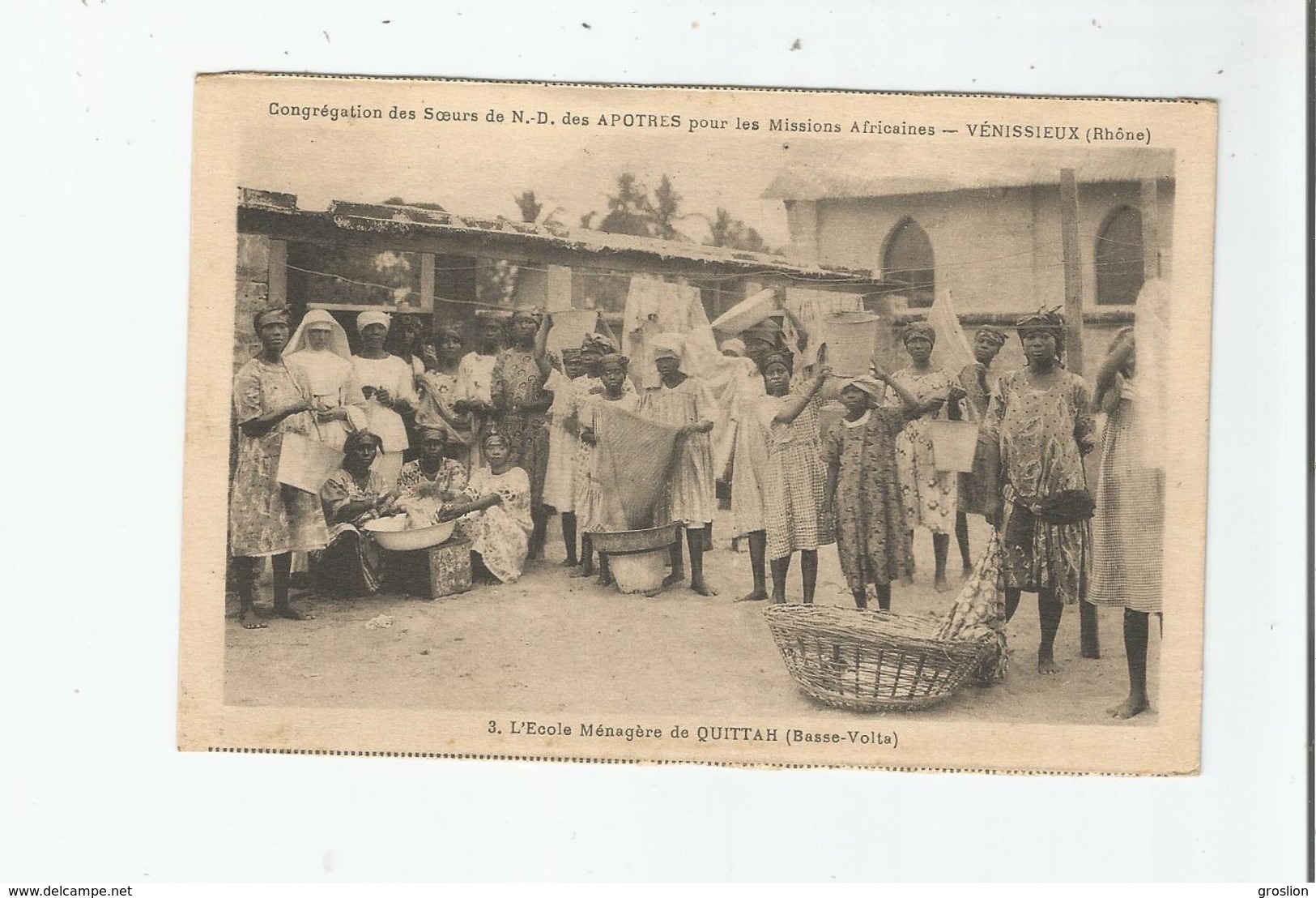 QUITTAH (BASSE VOLTA) 3 L'ECOLE MENAGERE (BELLE ANIMATION) 1931  (HAUTE VOLTA/BURKINA FASO)