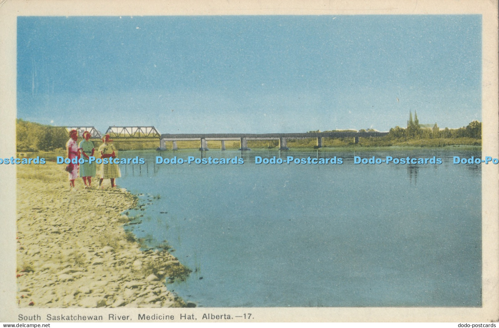 R008913 South Saskatchewan River Medicine Hat Alberta Photogelatine