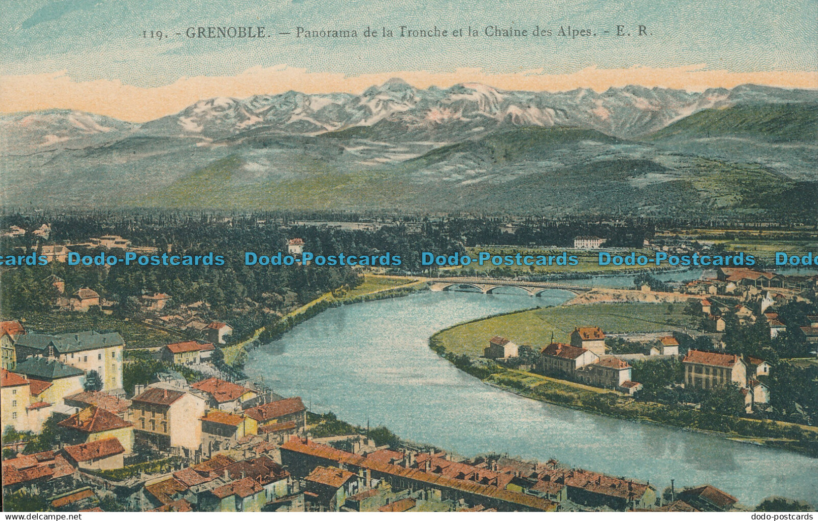 R009315 Grenoble. Panorama de la Tronche et la Chaine des Alpes. E. R. No 119