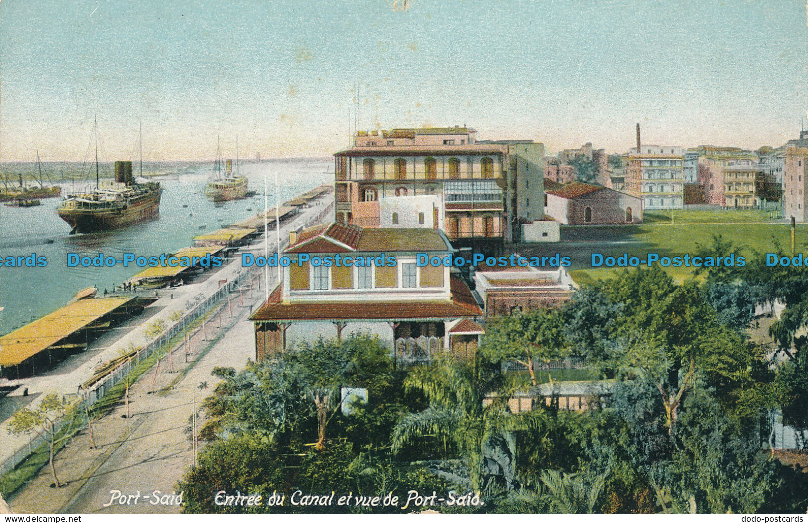 R012728 Port Said. Entree du Canal et Vue de Port Said. Freres