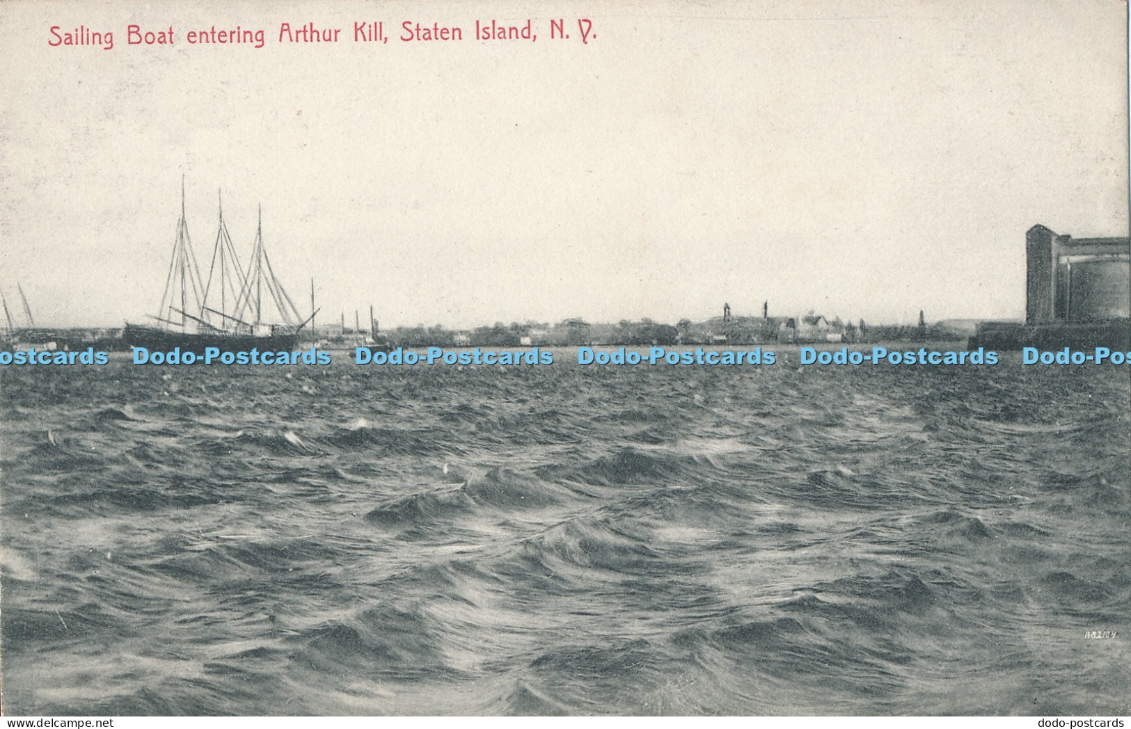 R013886 Sailing Boat Entering Arthur Kill Staten Island N Y Ferdinand Thoele