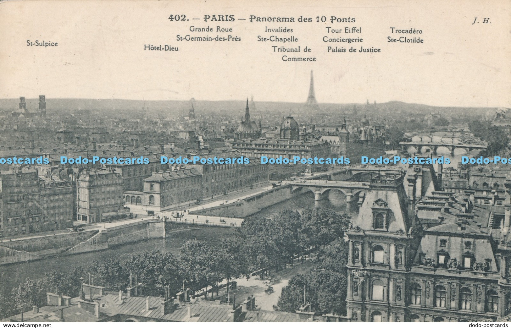 R016352 Paris Panorama des 10 Ponts 1914