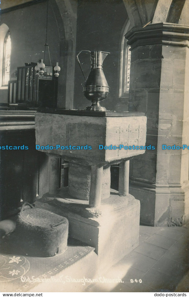 R018780 Old Saxon Font. Slaugham Church