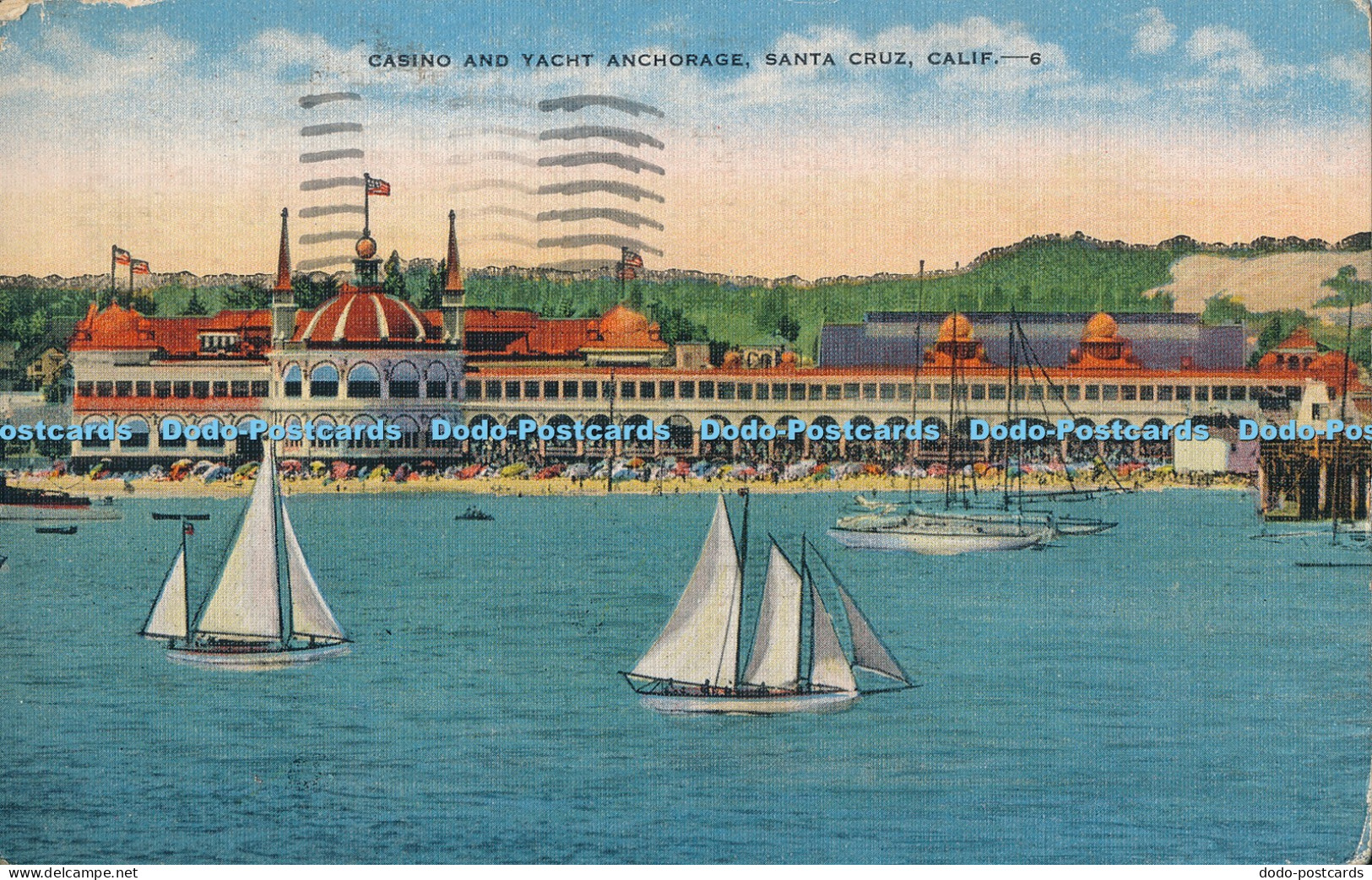 R027594 Casino and Yacht Anchorage Santa Cruz Calif 1948